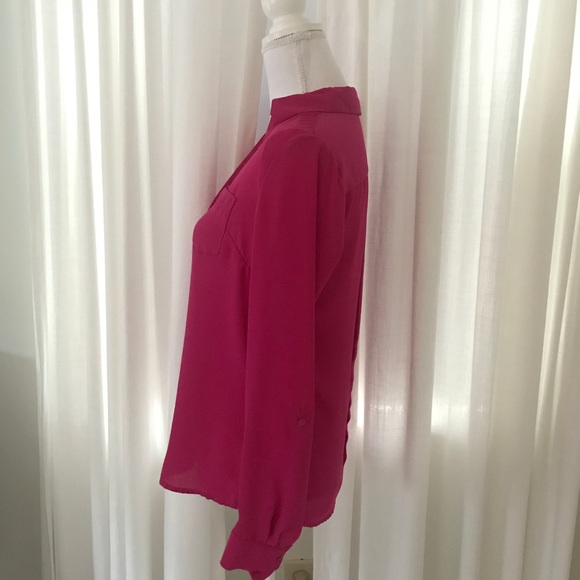{ The Limited } Fuchsia Button Down Blouse - Picture 3 of 6